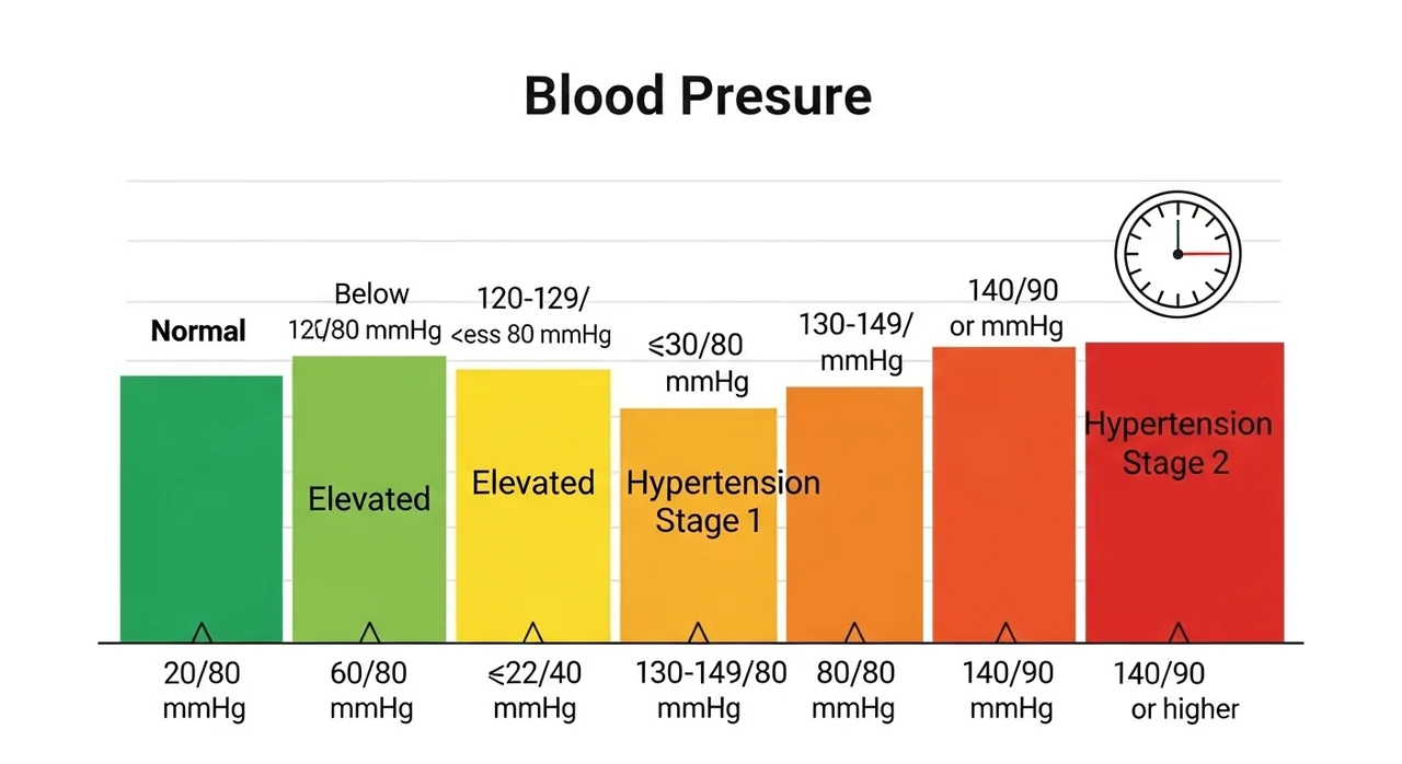 혈압 단계별 기준표: 정상부터 고혈압까지