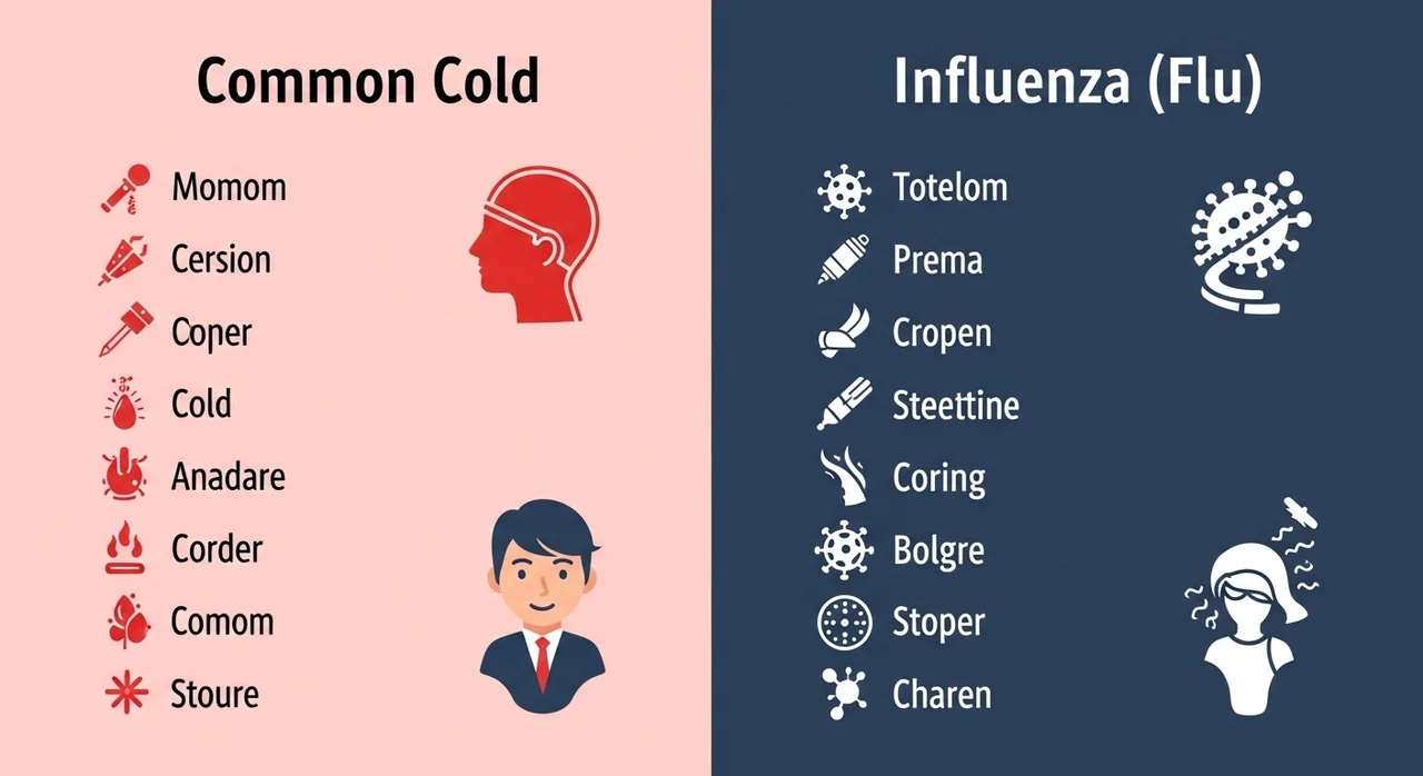 독감 증상 초기 신호와 일반 감기와의 차이